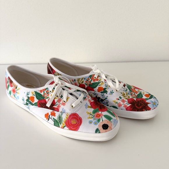 Keds x Rifle Paper Co Champion Wildrose White Floral Sneaker Size 9 NWOT - Picture 3 of 12